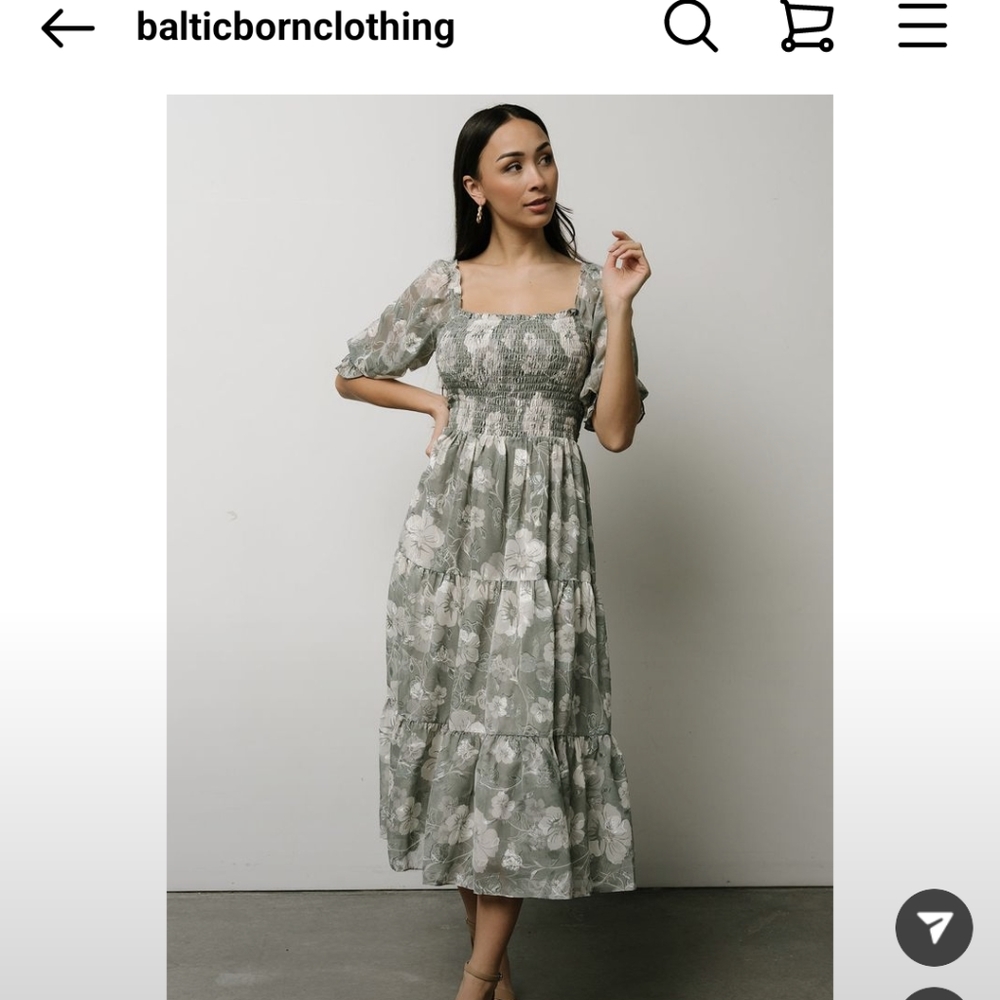 Dusty Sage Baltic Born Midi Dress